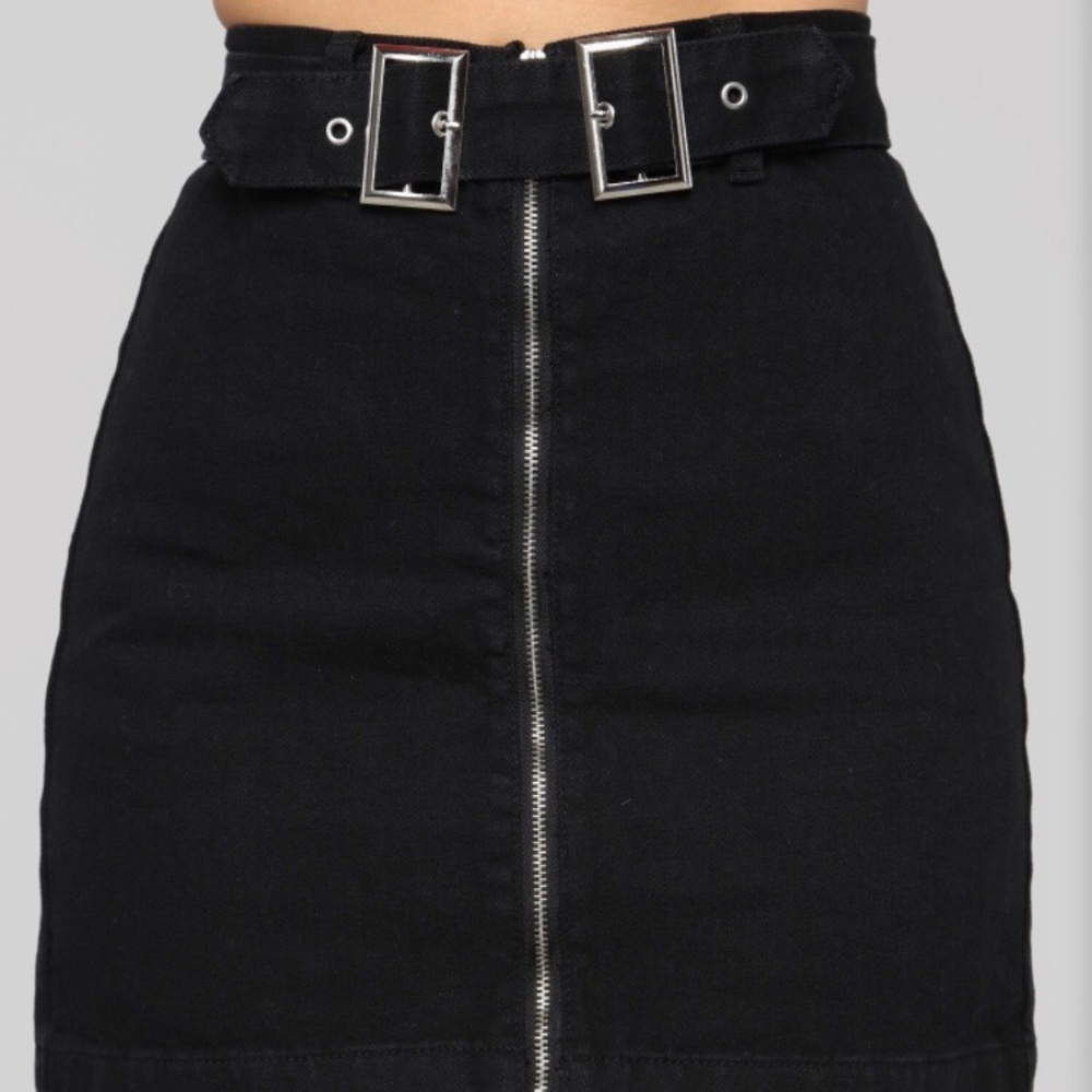 FashionNova Buckle It Up Denim Skirt